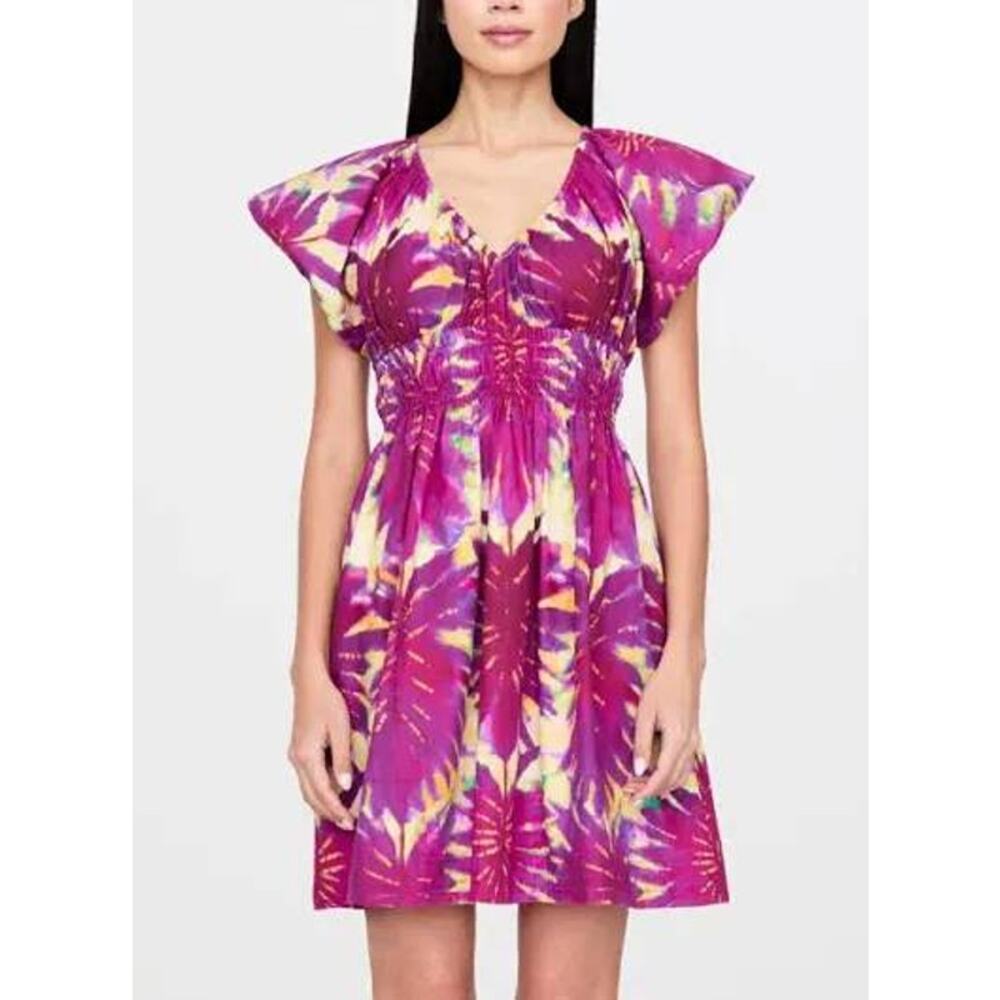 Marie Oliver Emilia Mini Dress in Tie Dye Purple Boysenberry XS NEW Whimsy Boho - Picture 4 of 7
